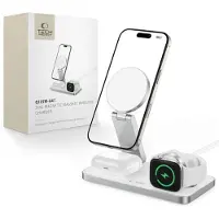 Tech-Protect QI15W-A47 3-in-1 MagSafe langaton laturi 15W - Valkoinen