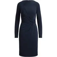 Ralph Lauren Twist-Front Jersey Boatneck Dress - Navy - 36