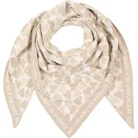 Zwillingsherz Huivi 'Love is Love' beige / meleerattu beige / valkoinen