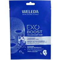 Weleda Exo boost sinikatkero ja Edelweiss -kangasnaamio Kangasnaamio 20 ml
