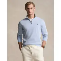 Ralph Lauren Luxury Jersey Quarter-Zip Pullover - Blue - XL
