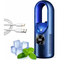 OIMG (Blue, -) 6-nopeuksinen siivetön sähkötuuletin valolla, USB henkilökohtainen sumutuuletin 7-värivalo