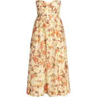 Bardot Lola Printed Midi Dress - Orange - XS