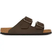Birkenstock for man. 1032761 Brown Arizona Wire Buckle Leather Sandals (Regular Fit) (45), Flat, Nubuck, None, Casual