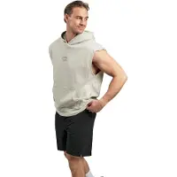 MM Sports Sleeveless Hoodie, Warm Grey M