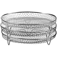 Hobby Hall Kolmitasoinen friteerauslevy, 304 ruostumaton teräs, 20,8 x 20,8 x 9,5 cm