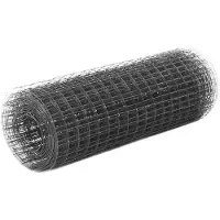 vidaXL Kanaverkko teräs PVC pinnoitteella 25x0,5 m harmaa