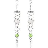 Jojomino 2PCS Spiral Tail Wind Spinner Stabilizer Decorative Spiral Wind Spinner Wind Spinners Sun Catcher Crystals