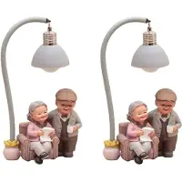 Jojomino 2X Couple Night Light Valentine Wedding Anniversary Gift Home Decor Romantic Resin Ornament Art -A