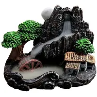 Jojomino High Mountain Flowing Waterfall Backflow Incense Burner Home Fragrance Diffuser Incense Burner Decoration,F