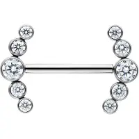 Wildcat Penta Crystal Barbell - barbelli kristallikoristeilla - 14,0 mm, Hopeinen metalli