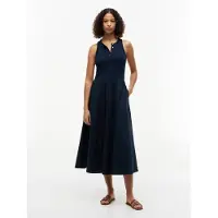 Tommy Hilfiger Gold Btn Poplin Mix Tank Drs - Navy - XL