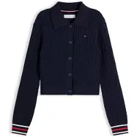 Tommy Hilfiger Polo Collar Rib Cardigan - Navy - 44