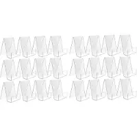 Torribaly 24 Pack Acrylic Book Stand, Clear Book Holder, Small Acrylic Display Stand for Books, Photos, Brochures, Tablets