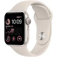 Apple Watch SE GPS 40 mm, Tähtivalkea alumiinikuori, Tähtivalkea urheiluranneke - regular