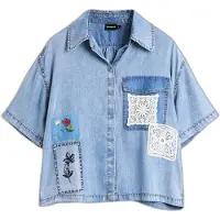 Desigual Pusero sininen denim / vaaleansininen / valkoinen