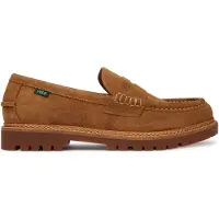 Ralph Lauren Jett Lug-Sole Suede Penny Loafer - Brown - 46