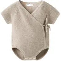 Mango Fine Knit Babygrow - Brown - 3-6M