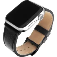 FIXED älykellon nahkaranneke, Apple Watch 42 / 44 / 45 / 49 mm, musta