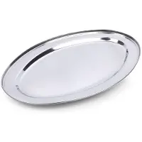 Excellent houseware Soikea teräksinen tarjoilualusta 34x 215 cm., Serviravimo padėklas plieninė ovali 34x21,5 cm