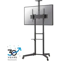 NeoMounts MOBILE FLOOR STAND INCL. AV- AND CAM SHELF (HEIGHT ADJUSTABLE: 128,5-145 CM) 1 SCREEN BLACK (FL50-550BL1)
