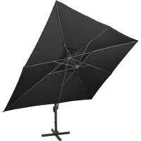vidaXL Aurinkovarjo cantilever tuplakatolla 400x300 cm musta