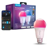 Govee Wi-Fi & Bluetooth RGBWW E27 800 lumen - Älykäs LED-lamppu, 2 kpl