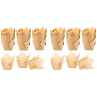 Torribaly 400 Pieces Tulip Cupcake Liner Baking Cups Paper Cupcake and Muffin Baking Cups for Weddings and Birthday