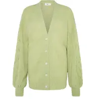 Gina Tricot Chunky Knitted Cardigan - Green - S