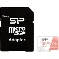 Silicon Power Superior V30 128GB microSDXC -kortti (SD-adapterilla)