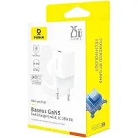 Baseus GaN5 1C 25W EU mains charger (white)