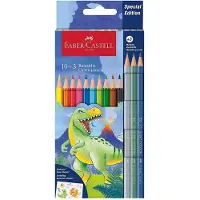 Faber-Castell Col.pencil dino 10+3 cardboard wallet