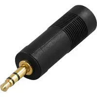 Deltaco Headphone adapter 6.3mm female - 3.5mm male, black