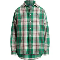 Ralph Lauren Relaxed Fit Plaid Cotton Shirt - Green - M