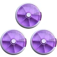 ISTOVO Pill Box, 7 Day Pill Dispenser, Round Pill Box, 7 Day Circular Shape Rotary Style Pill Cases