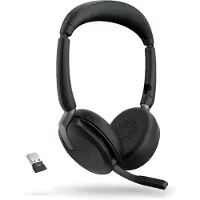 Jabra Evolve2 65 Flex -langaton stereokuulokemikrofoni + USB-A-sovitin, musta