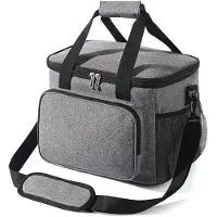 24hShop Kylmälaukku 15L olkahihnalla / eristetty lounaslaukku iso / kylmälaukku 30 cm / lounaslaukku vedenpitävä - Harmaa - Harmaa