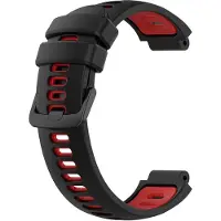 24hShop Silikoniranneke Garmin Forerunner 220 / 735XT / 235 - musta/punainen