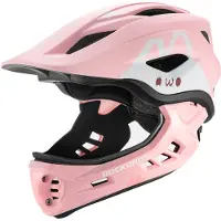 RockBros TT-32001 Rabbit Children's Bike Helmet with Detachable Chin Size S (48-52) - Pink