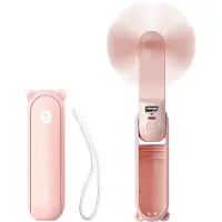 JISULIFE Life8 Kannettava USB-tuuletin 2000mAh Power Bank ja taskulamppu - vaaleanpunainen