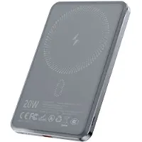 BWOO powerbank 5000 mAh / MagSafe-yhteensopiva varavirtalähde / magneettinen laturi / 20 W USB-C harmaa