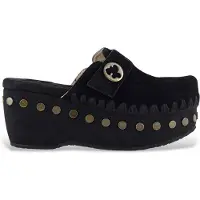 Mou for woman. MU.SW611001A Clog plain suede clogs black (37), 3 to 5 cm, None, Casual