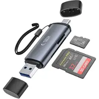 Tech-Protect Ultraboost SD/microSD-kortinlukija - USB-C ja USB-A 3.0, jopa 5 Gb/s