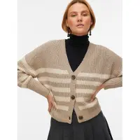 Vero Moda Neuletakki 'VMLEA' ecru / taupe