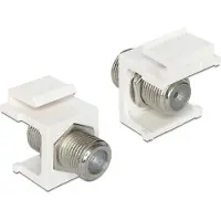 DeLOCK Keystone -moduuli, F-liitin naaras - F-liitin naaras, 75 Ohm, valkoinen