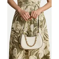 Ralph Lauren Leather Medium Marcy Zip Shoulder Bag - Cream - ONE SIZE