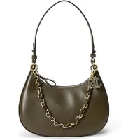 Ralph Lauren Leather Medium Marcy Zip Shoulder Bag - Khaki green - ONE SIZE