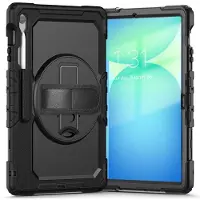 Tech-Protect Samsung Galaxy Tab S10 FE+ Solid360 -hybridikotelo ja hihna - musta