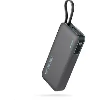 Cuktech CUKP200NGLDG 55W 20000mAh Varavirtalähde sisäänrakennetulla USB-C-kaapelilla - Harmaa
