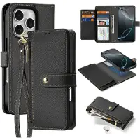 DUX iPhone 16 Pro Max Lawa Series Lompakkokotelo - Musta